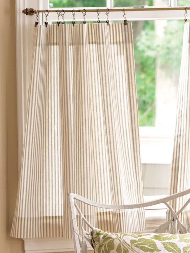 Cafe Curtain Uses Shoppable Cute Cafe Curtains For Your Home   Ticking Cafe Curtain